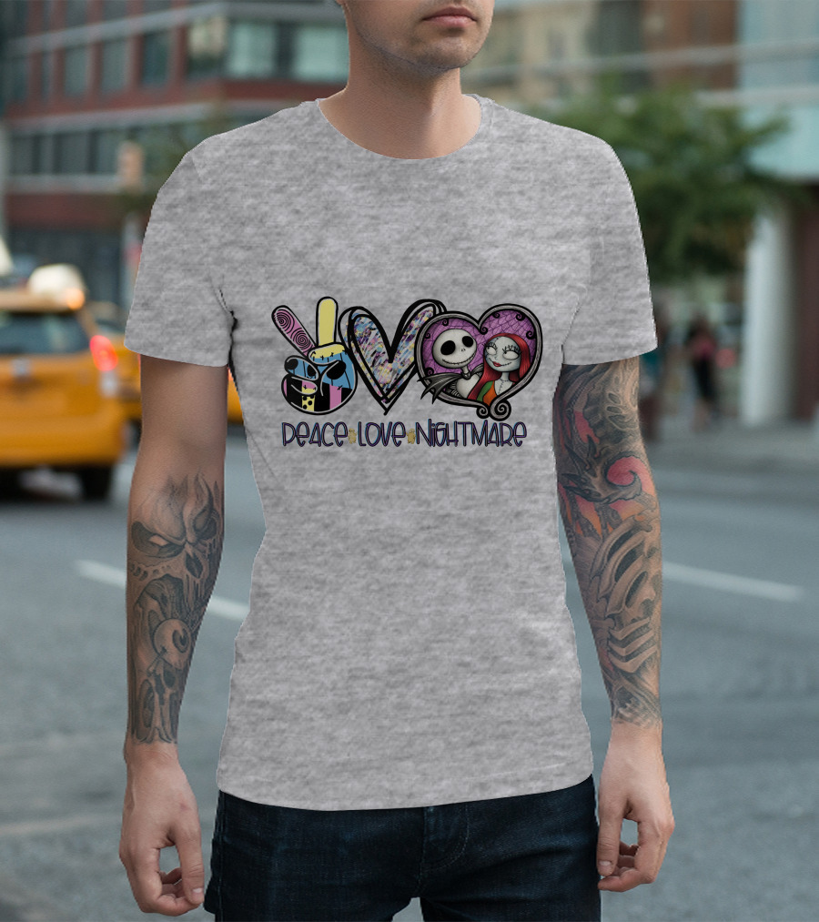 Peace Love Nightmare Before Christmas Halloween T-Shirt