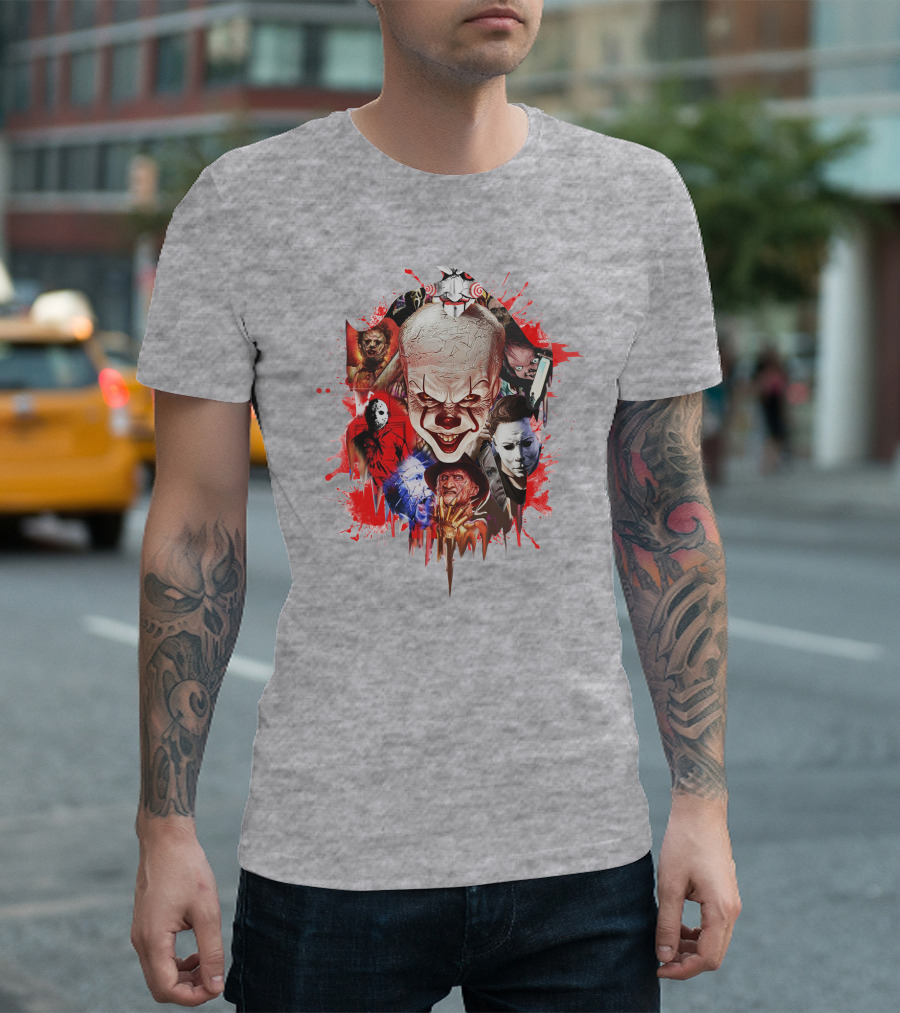 Halloween Killers Pennywise Michael Myers Freddy Krueger Jason Voorhees Jigsaw Horror Icons T-Shirt