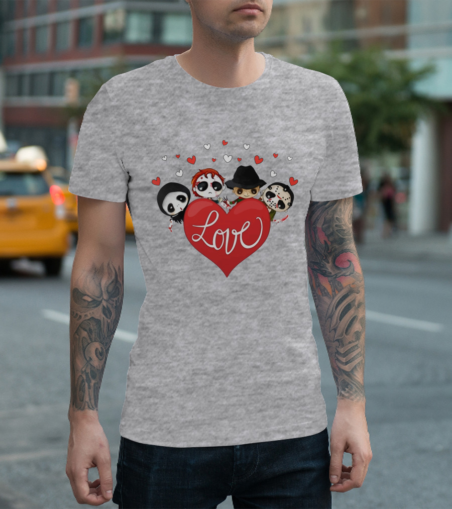 Love Horror Movie Chibi Quartet Valentine T-Shirt