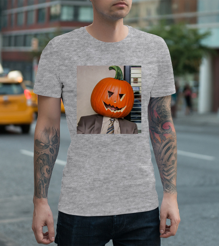 Office Halloween Pumpkin Head Costume T-Shirt
