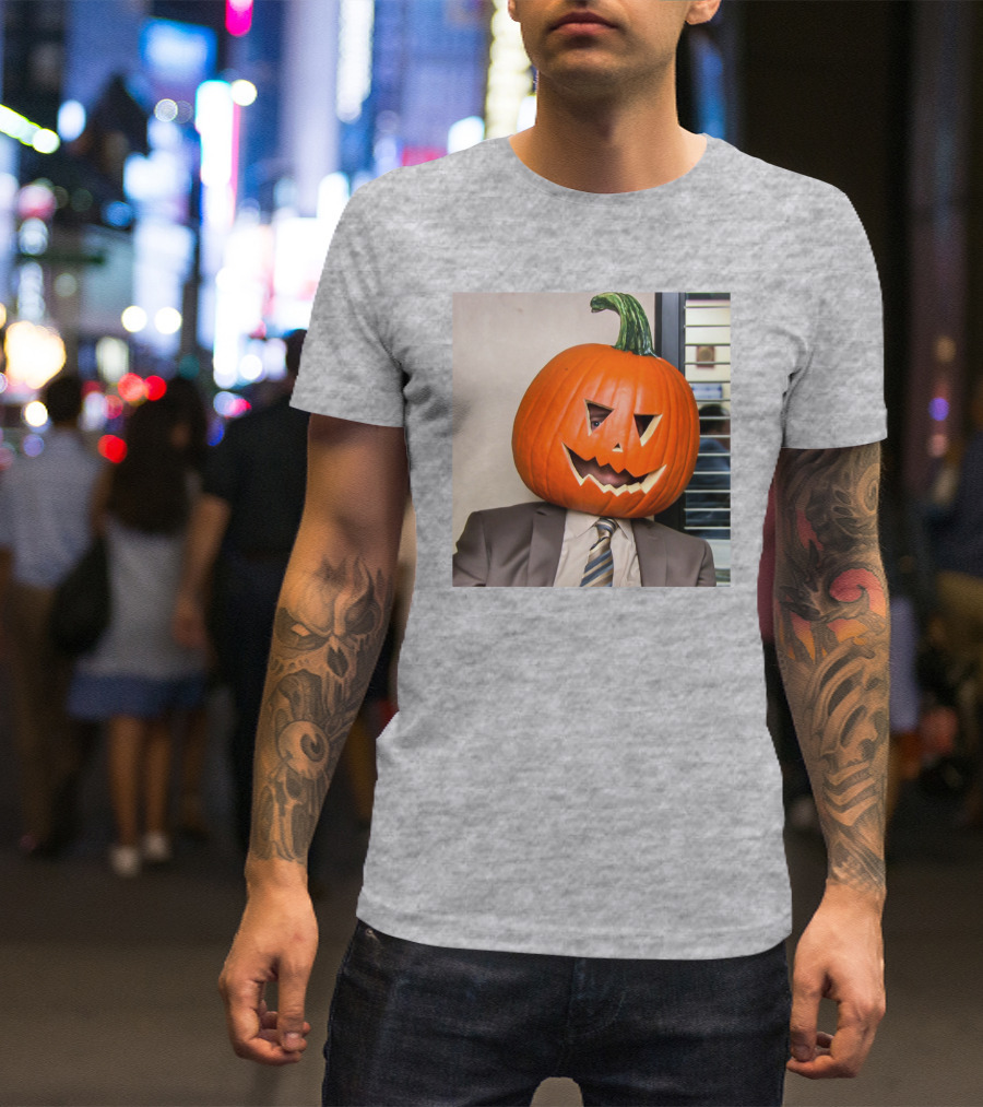 Office Halloween Pumpkin Head Costume T-Shirt