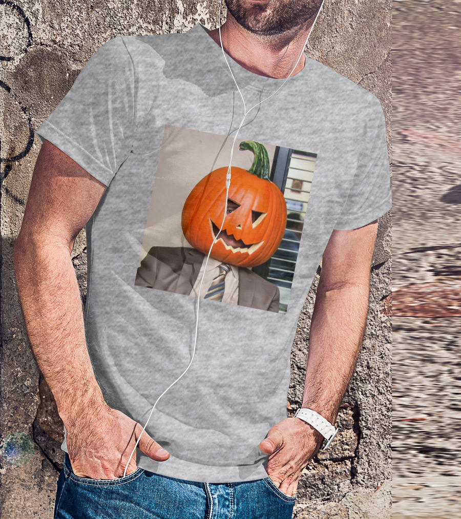 Office Halloween Pumpkin Head Costume T-Shirt