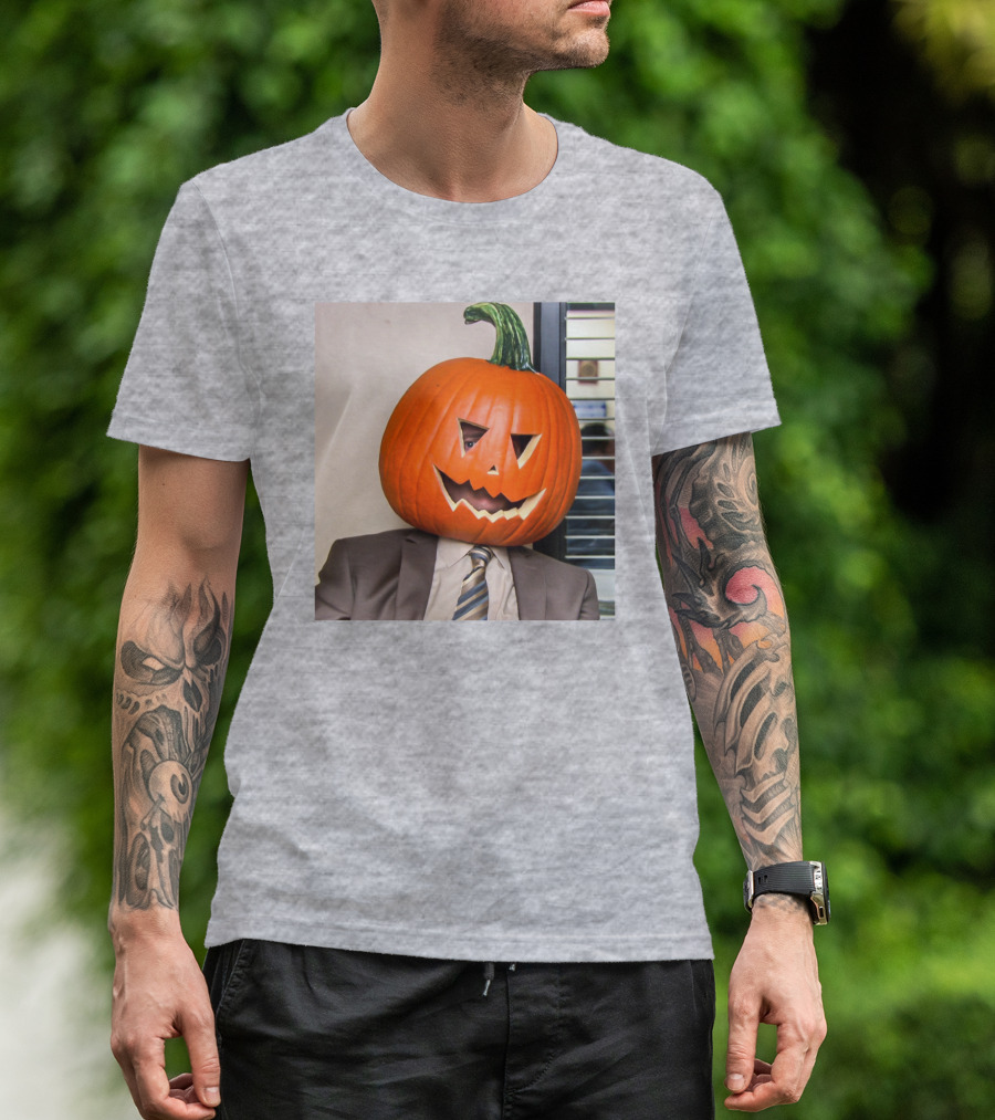 Office Halloween Pumpkin Head Costume T-Shirt
