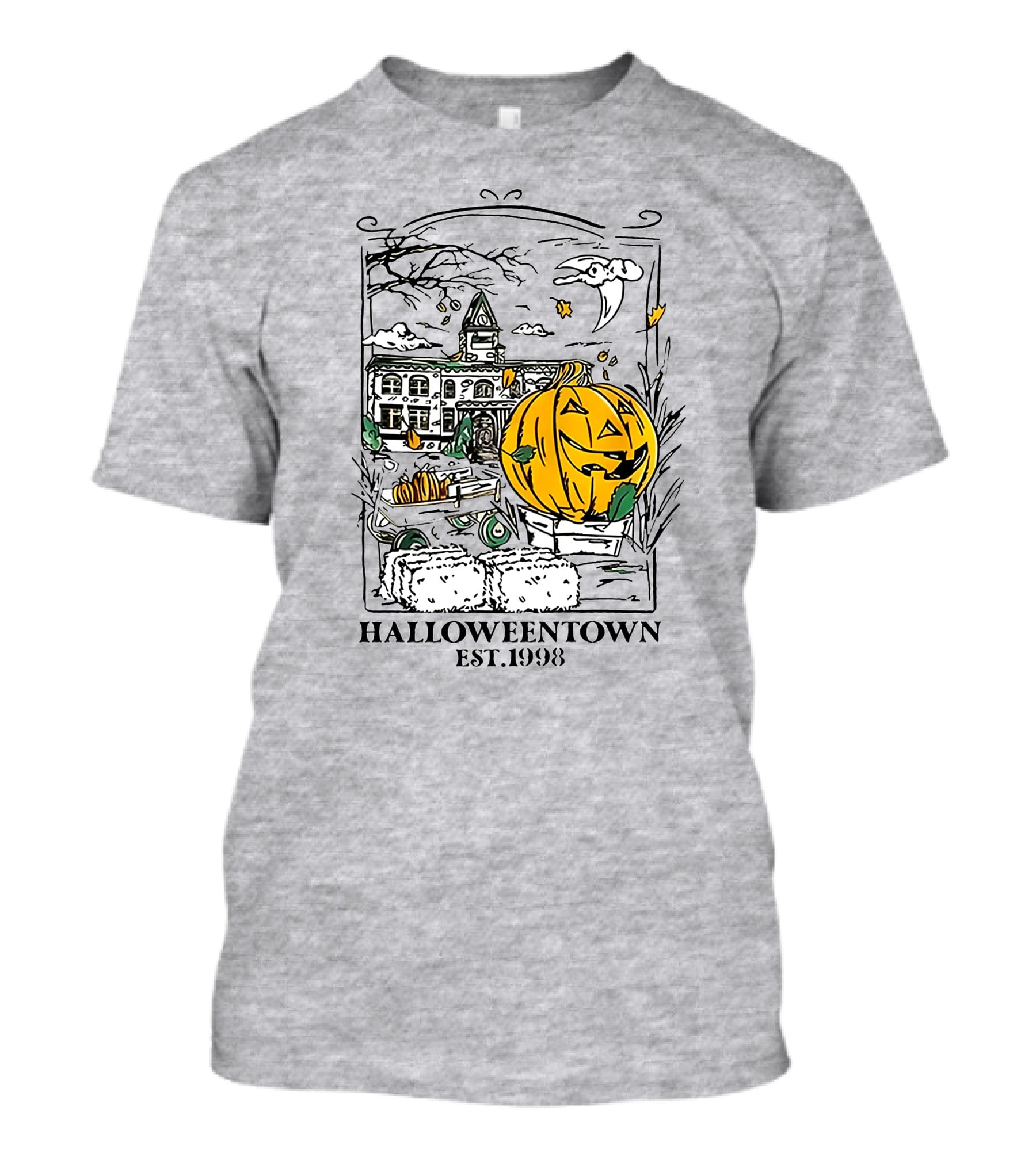 Halloweentown Est 1998 Jack-O'-Lantern And Haunted House Scene T-Shirt