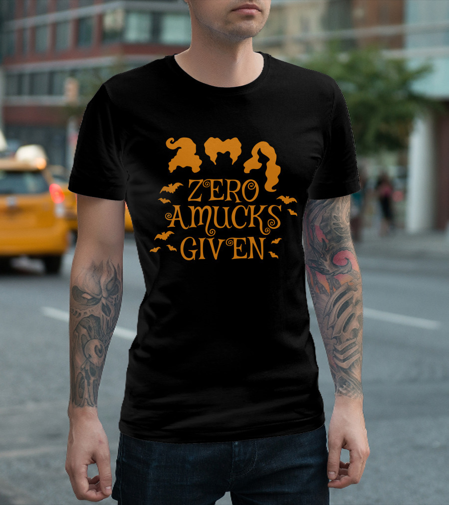 Zero Amucks Given Hocus Pocus Witch Silhouettes And Bats T-Shirt