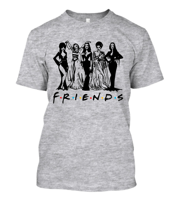 Horror Friends Squad Gothic Icons In Classic TV Show T-Shirt