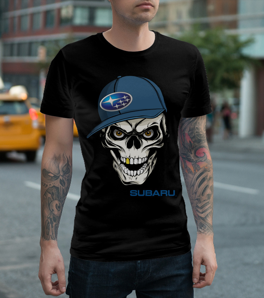SUBARU Skull With Cap T-Shirt