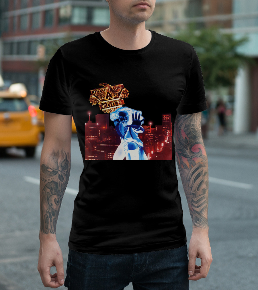 Faster Than a Bullet War Child Urban Heroic Cityscape T-Shirt