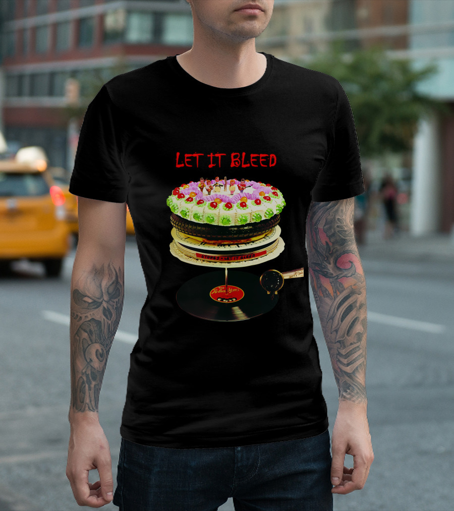 Let It Bleed Rolling Stones Cake Vinyl Record T-Shirt