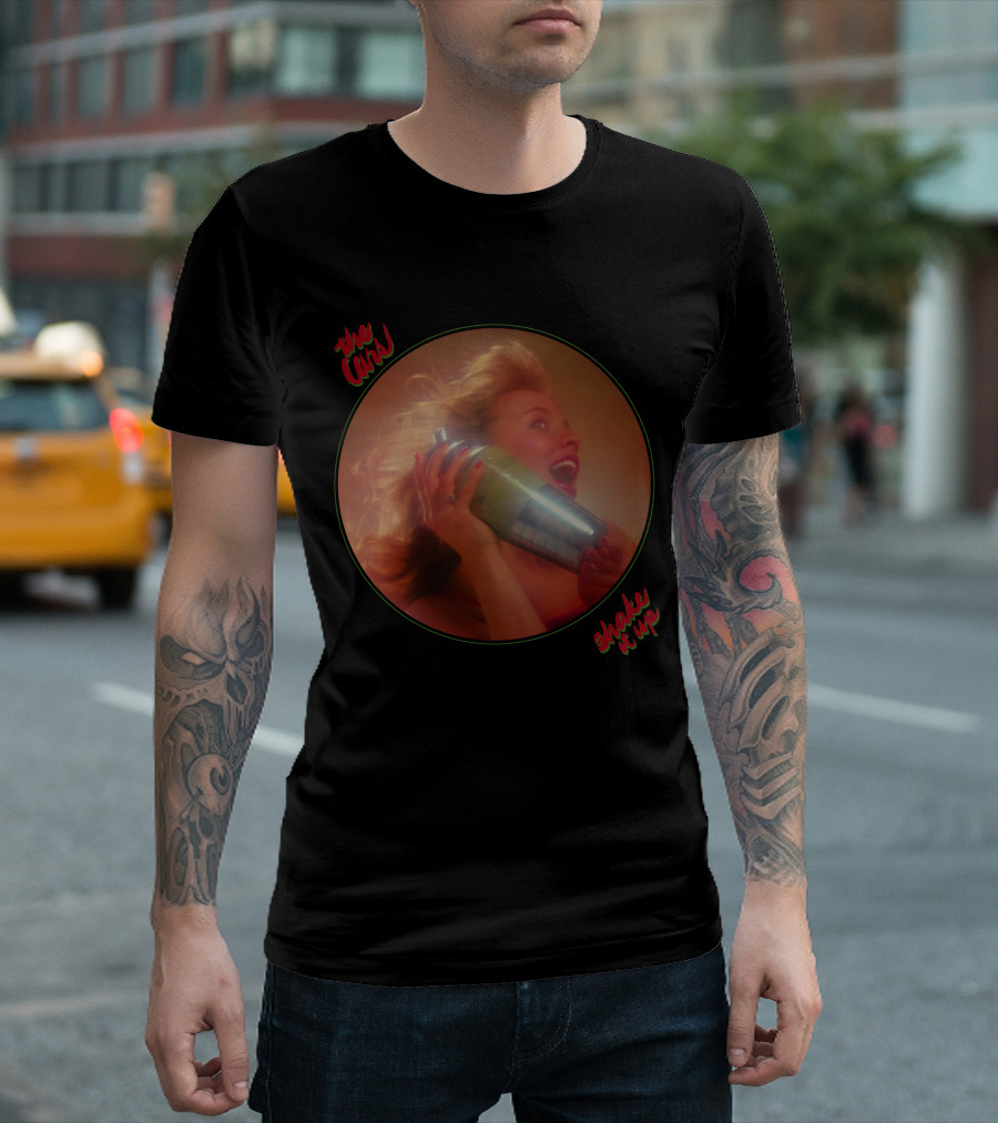 the Cure Shake It Up Retro Cocktail Shaker Girl T-Shirt