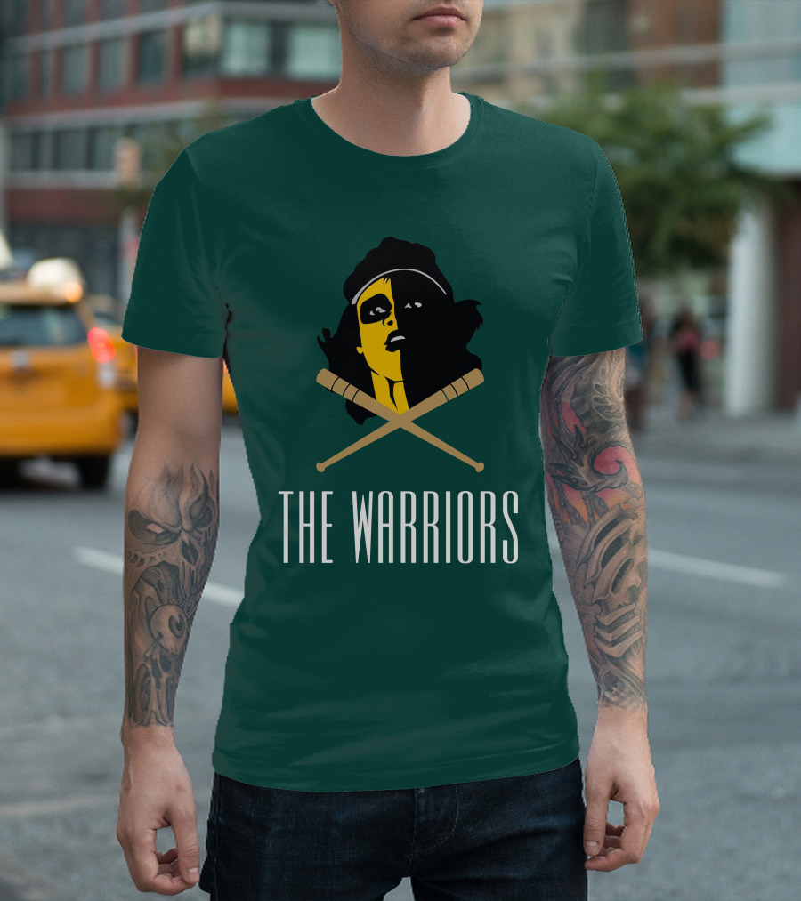 The Warriors Movie Concept Art Face And Crossed Bats T-Shirt