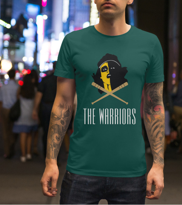 The Warriors Movie Concept Art Face And Crossed Bats T-Shirt
