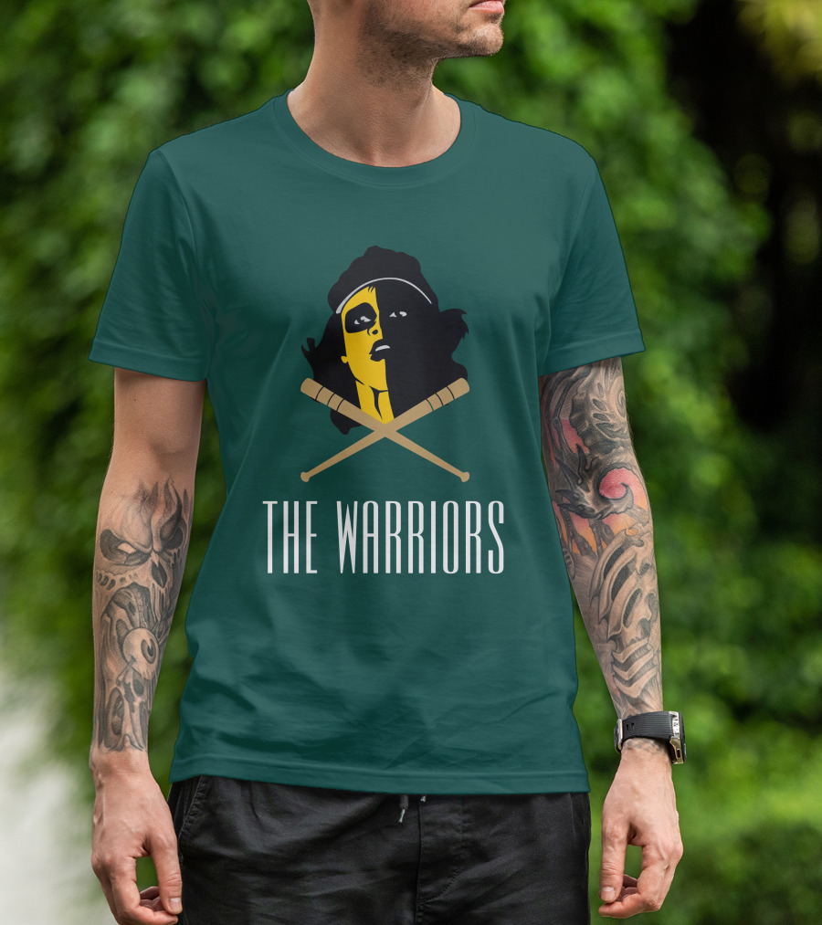 The Warriors Movie Concept Art Face And Crossed Bats T-Shirt