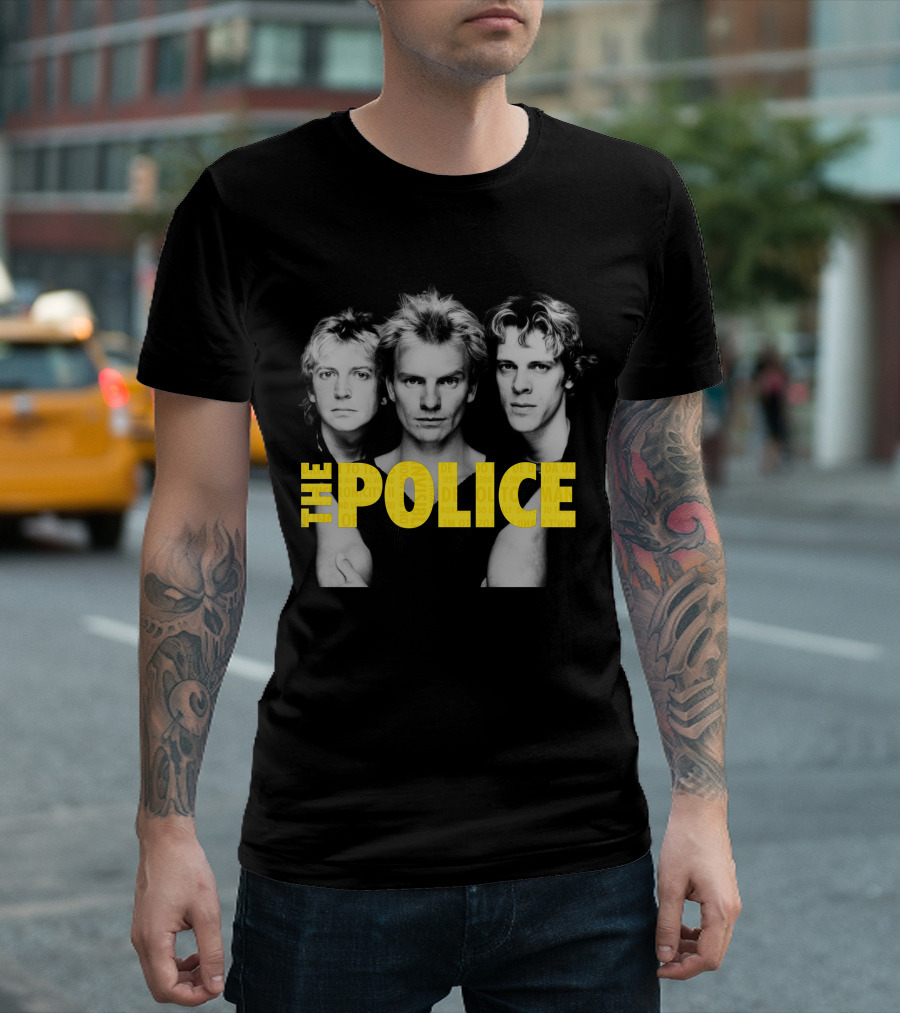 The Police Band Members Portrait with Yellow T-Shirt
