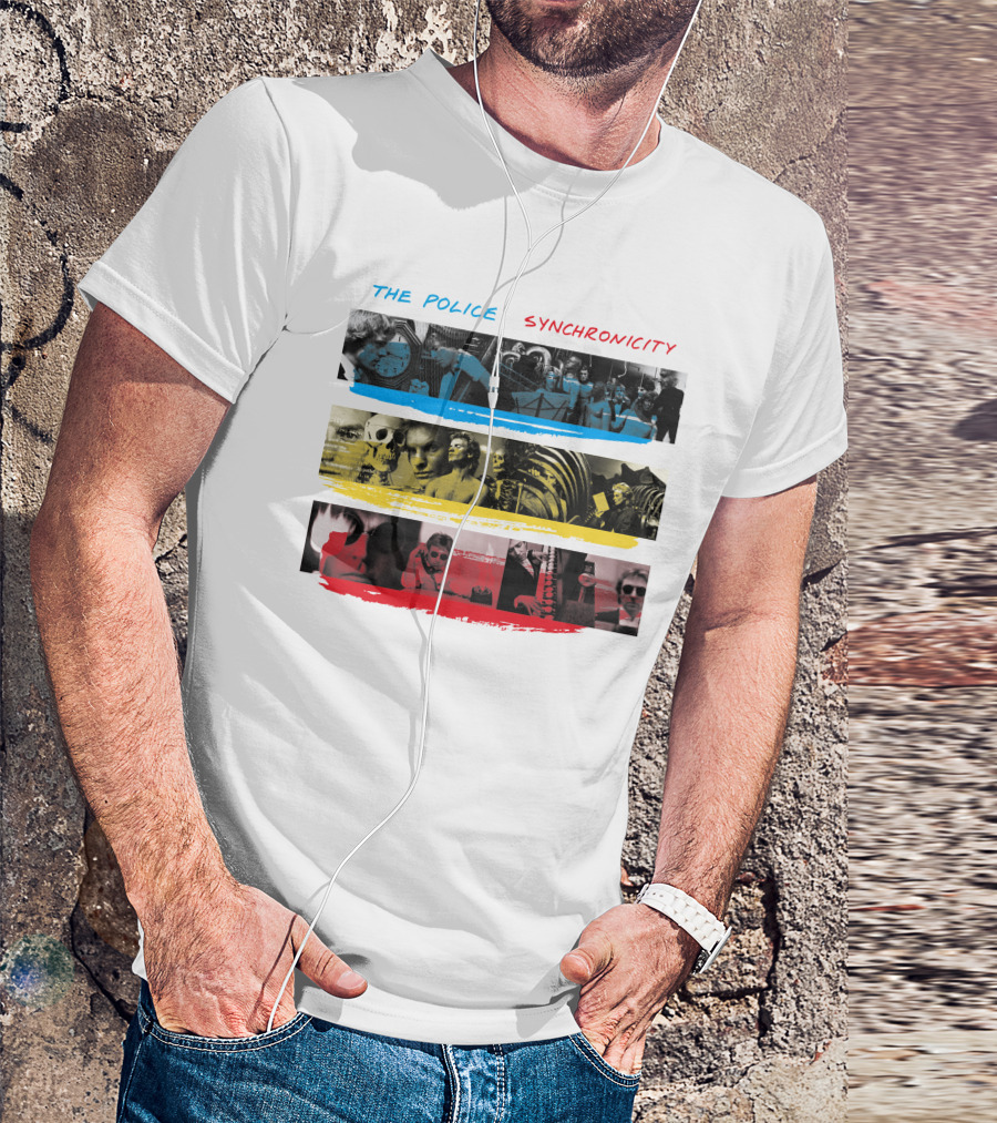 The Police Synchronicity Album Art Stripes T-Shirt