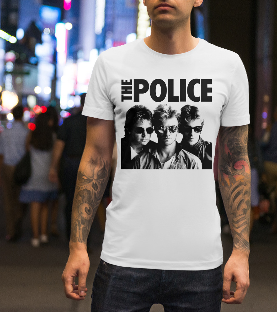 The Police Band Black And White Photo T-Shirt