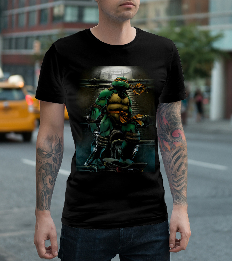 Teenage Mutant Ninja Turtles Michelangelo Sewer Skateboarding Adventure T-Shirt