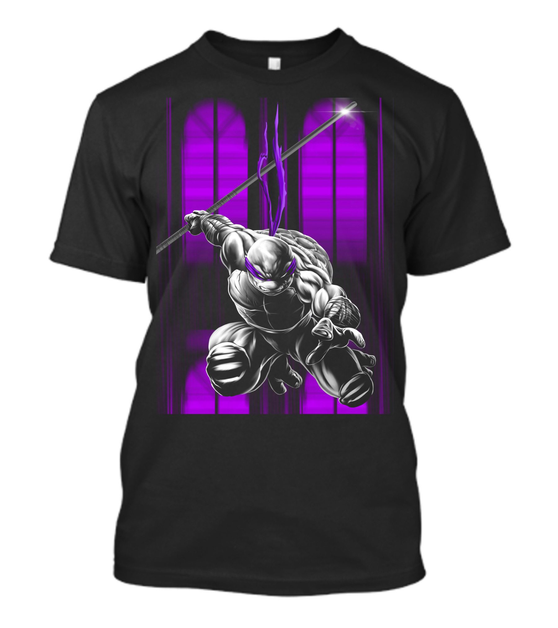 Teenage Mutant Ninja Turtles Donatello Action Pose Purple Bandana Bo Staff T-Shirt