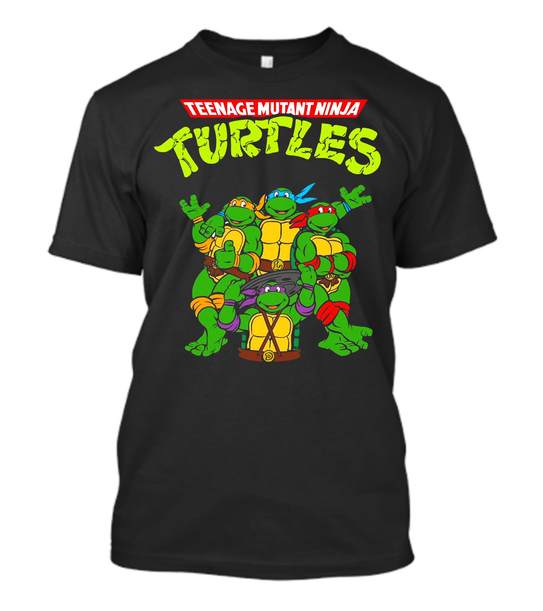 Teenage Mutant Ninja Turtles Group With Pizza And Weapons T-Shirt