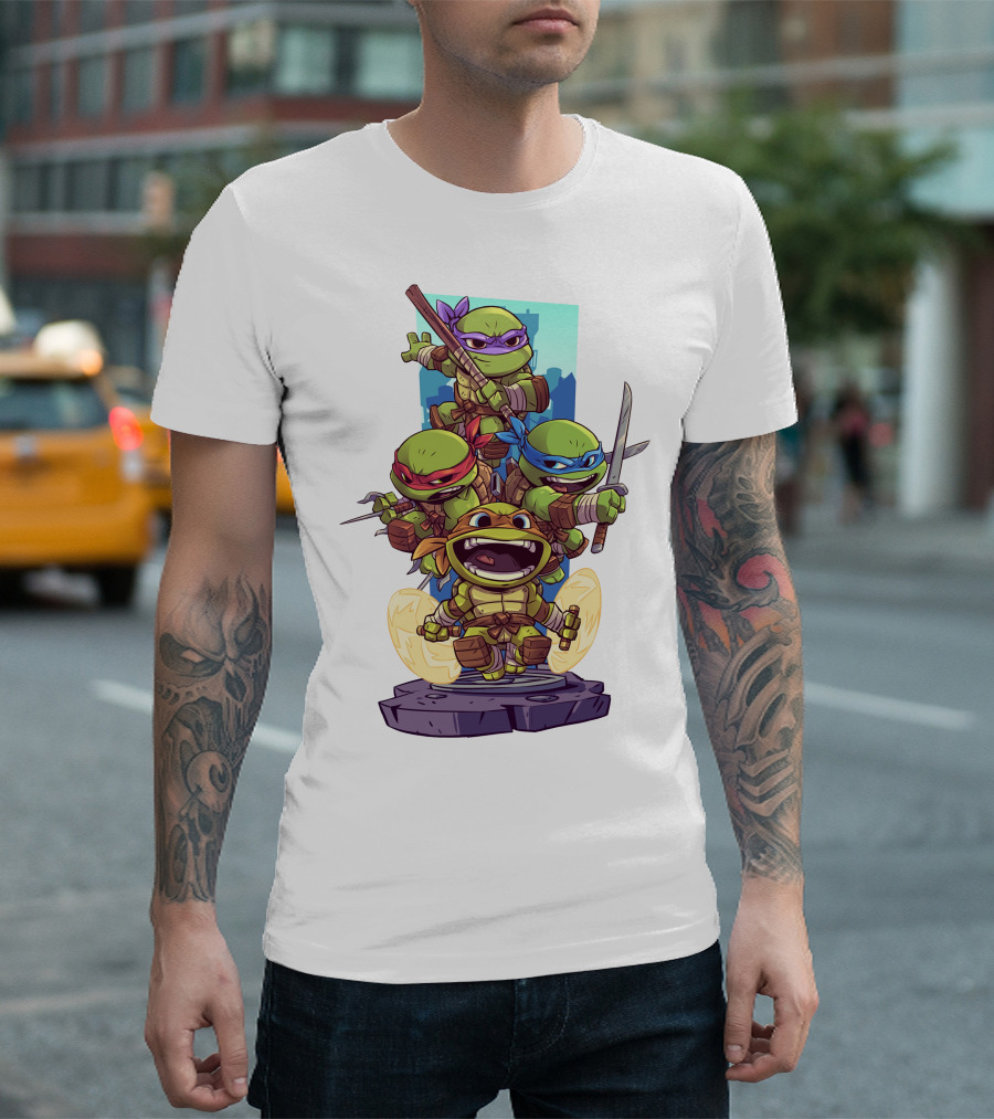 Teenage Mutant Ninja Turtles Leonardo Michelangelo Donatello Raphael Action Team T-Shirt
