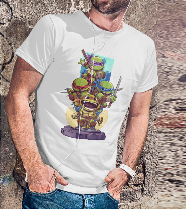 Teenage Mutant Ninja Turtles Leonardo Michelangelo Donatello Raphael Action Team T-Shirt