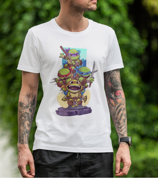 Teenage Mutant Ninja Turtles Leonardo Michelangelo Donatello Raphael Action Team T-Shirt