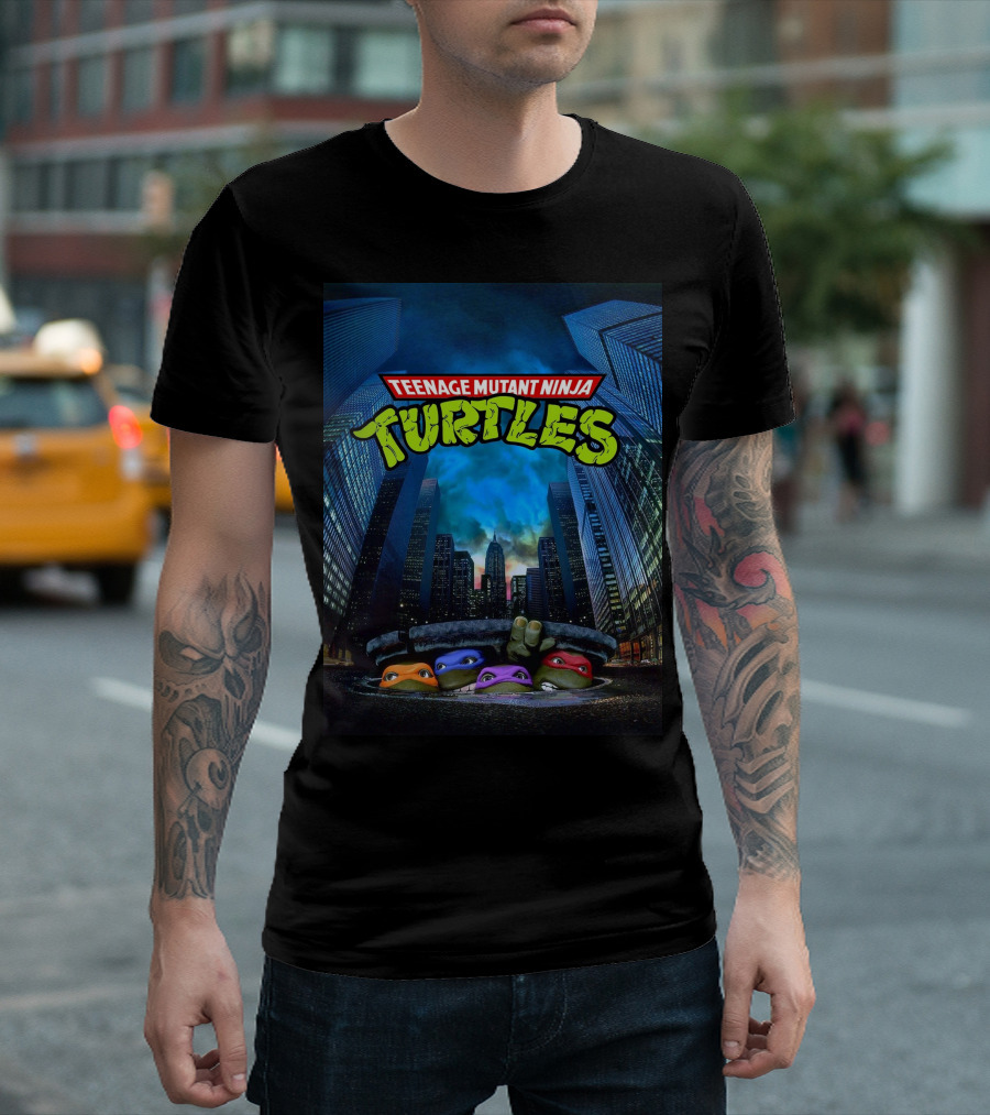 Teenage Mutant Ninja Turtles Cityscape Sewer Scene T-Shirt