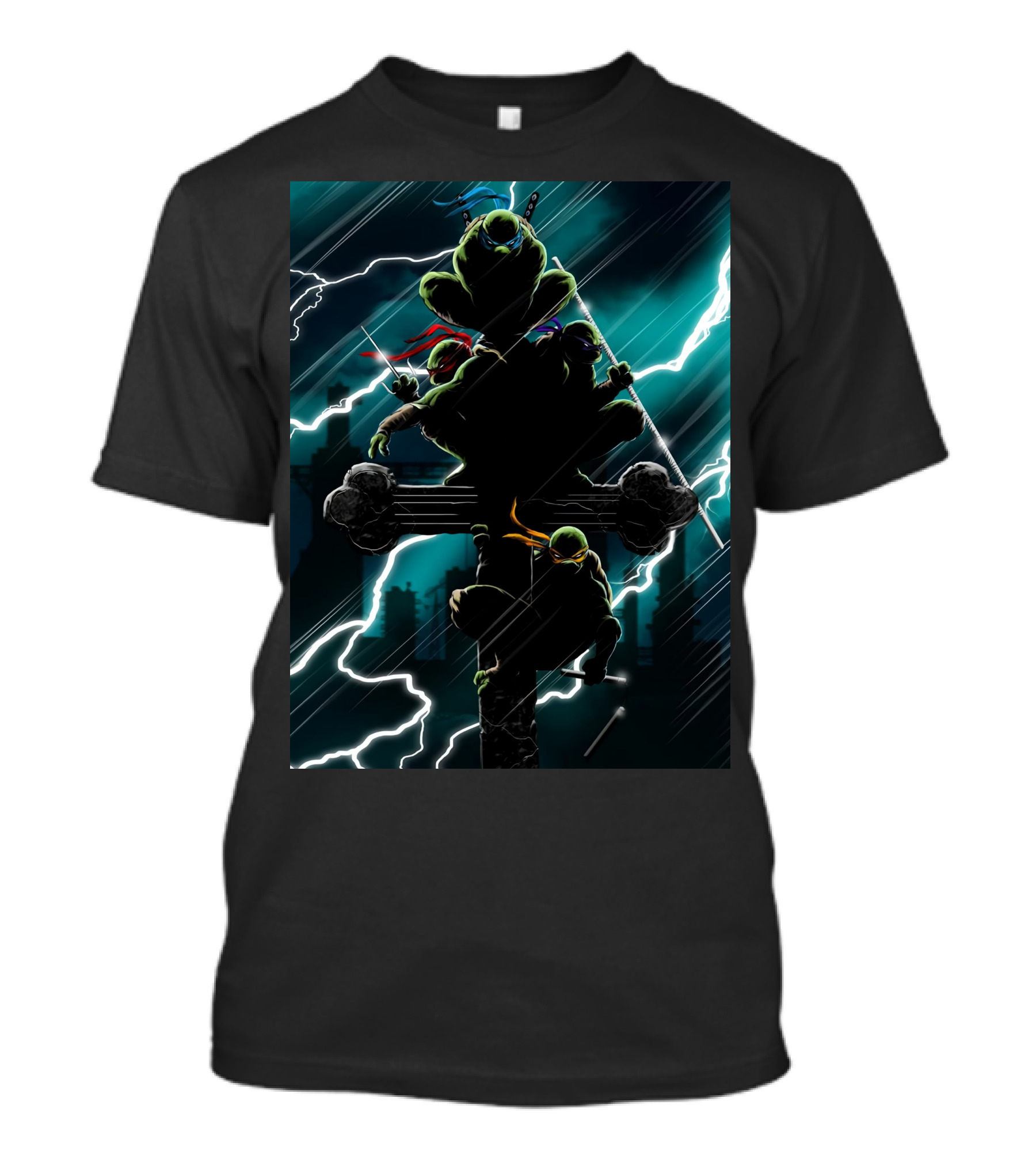 Teenage Mutant Ninja Turtles Lightning Silhouette Rooftop Heroes T-Shirt