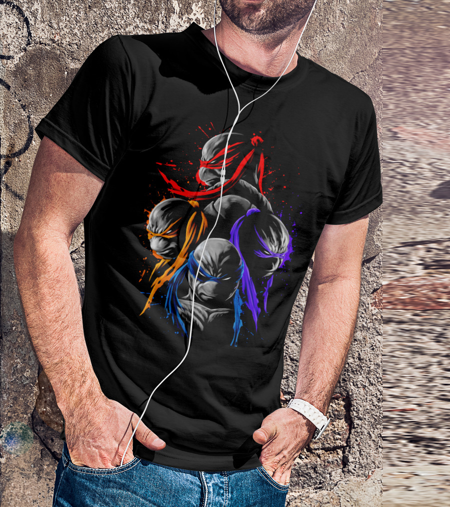 Teenage Mutant Ninja Turtles Red Orange Purple Blue Masks T-Shirt