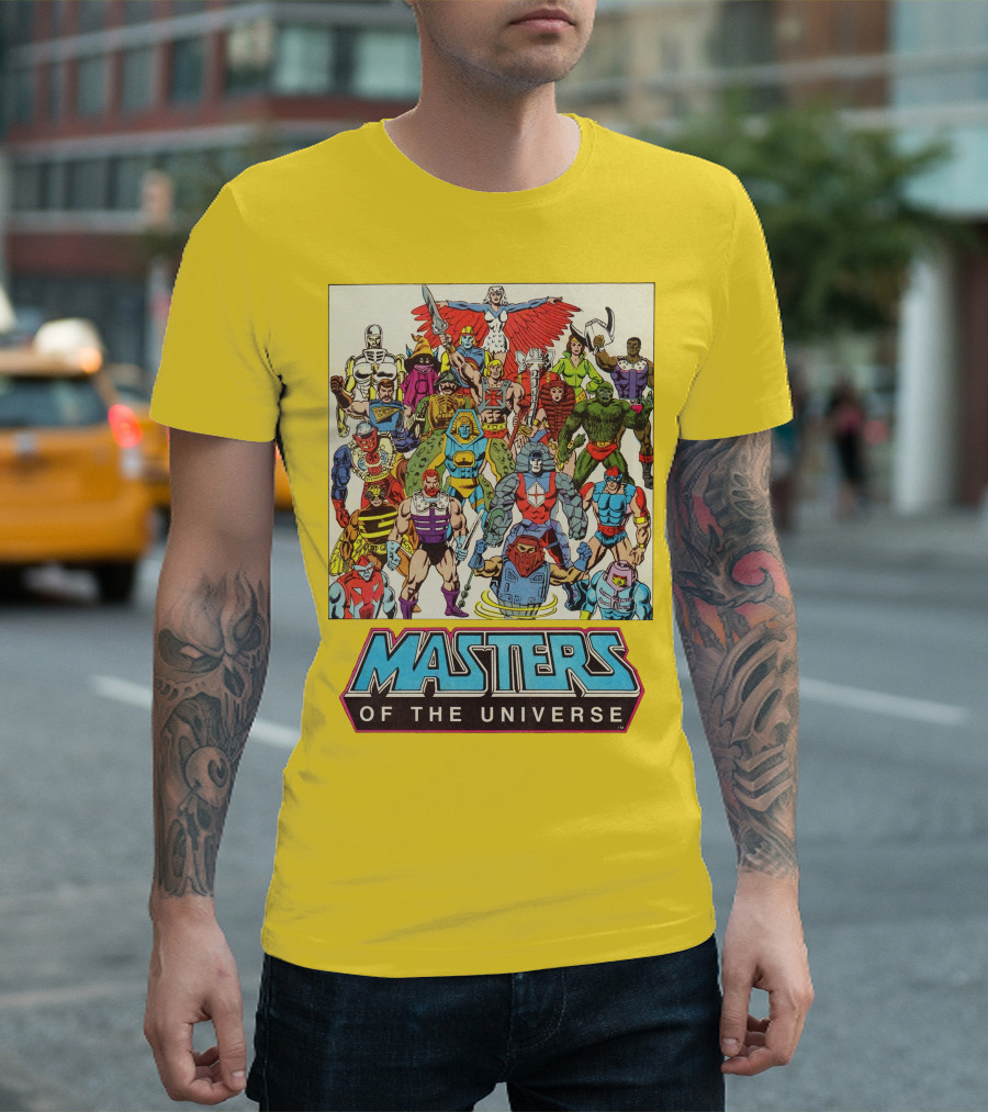 Masters of the Universe He-Man Iconic Characters Group Retro Comic T-Shirt