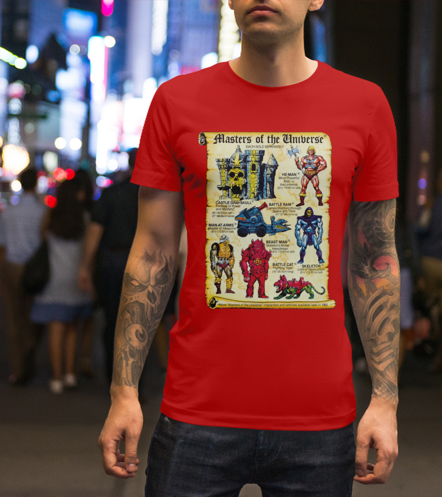 Masters Of The Universe He-Man Castle Grayskull Skeletor Battle Ram Man-At-Arms Beast Man Battle Cat T-Shirt