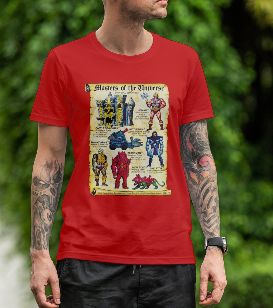 Masters Of The Universe He-Man Castle Grayskull Skeletor Battle Ram Man-At-Arms Beast Man Battle Cat T-Shirt