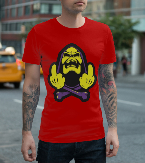 Skeletor Masters Of The Universe Skull Crossbones Gesture T-Shirt