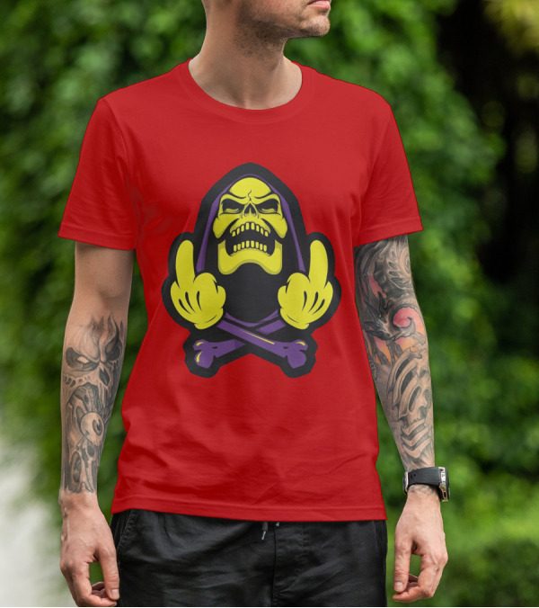 Skeletor Masters Of The Universe Skull Crossbones Gesture T-Shirt