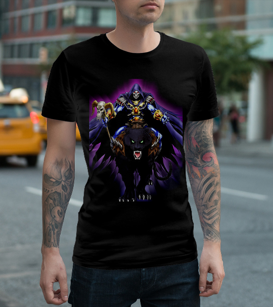 Skeletor Riding Panthor Masters of the Universe Fantasy T-Shirt