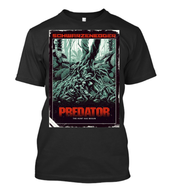 Schwarzenegger Predator The Hunt Has Begun T-Shirt