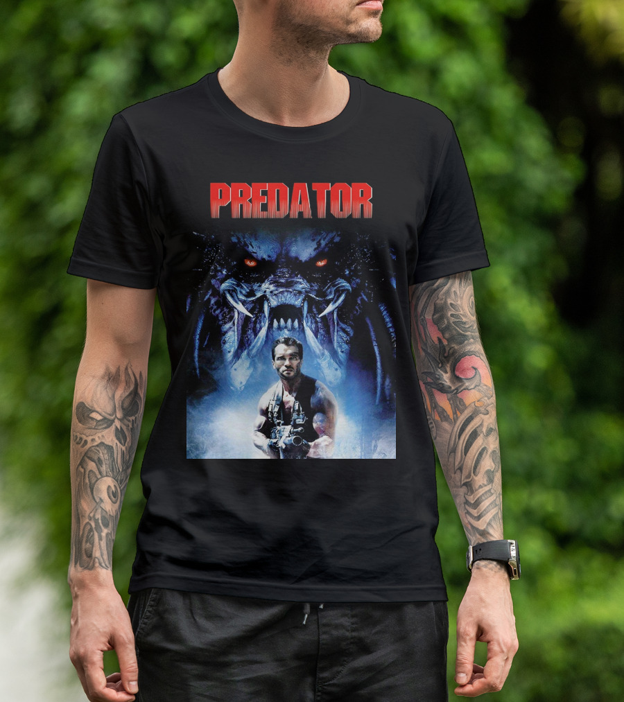 PREDATOR Monster Hunter Alien Face Jungle Warrior T-Shirt
