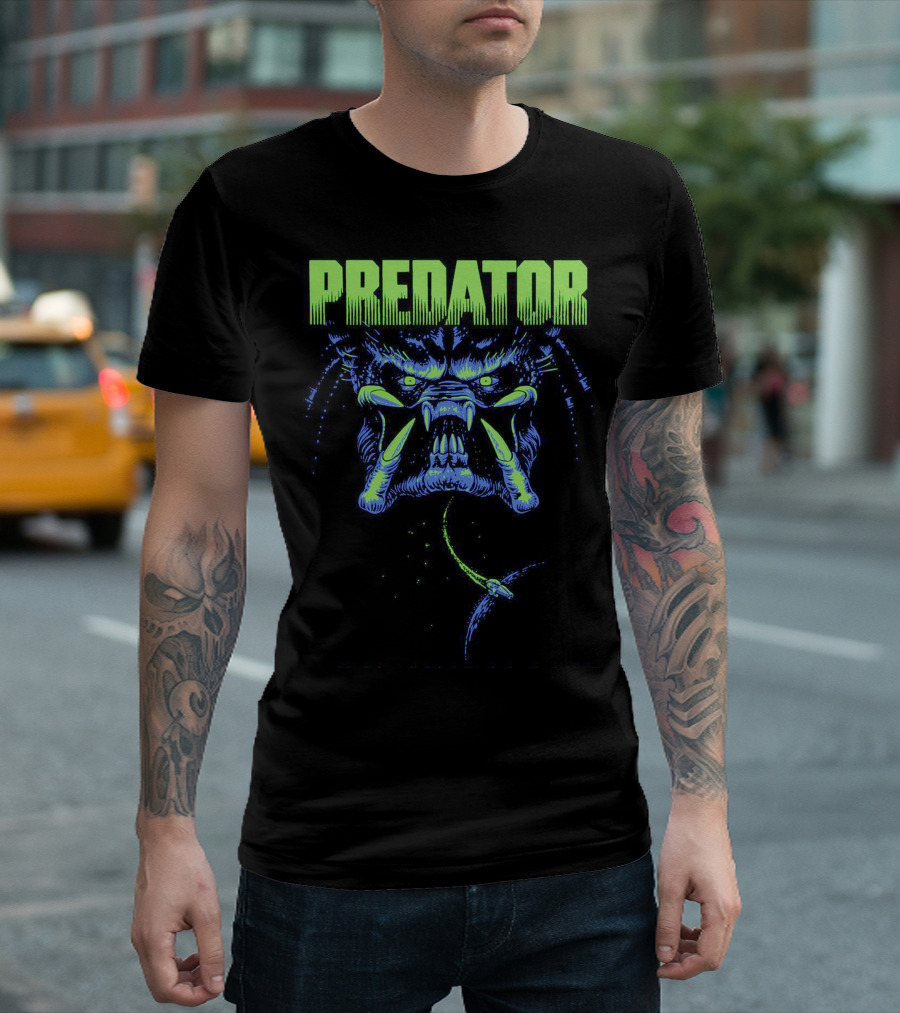 Predator Alien Creature Neon Combat Action T-Shirt