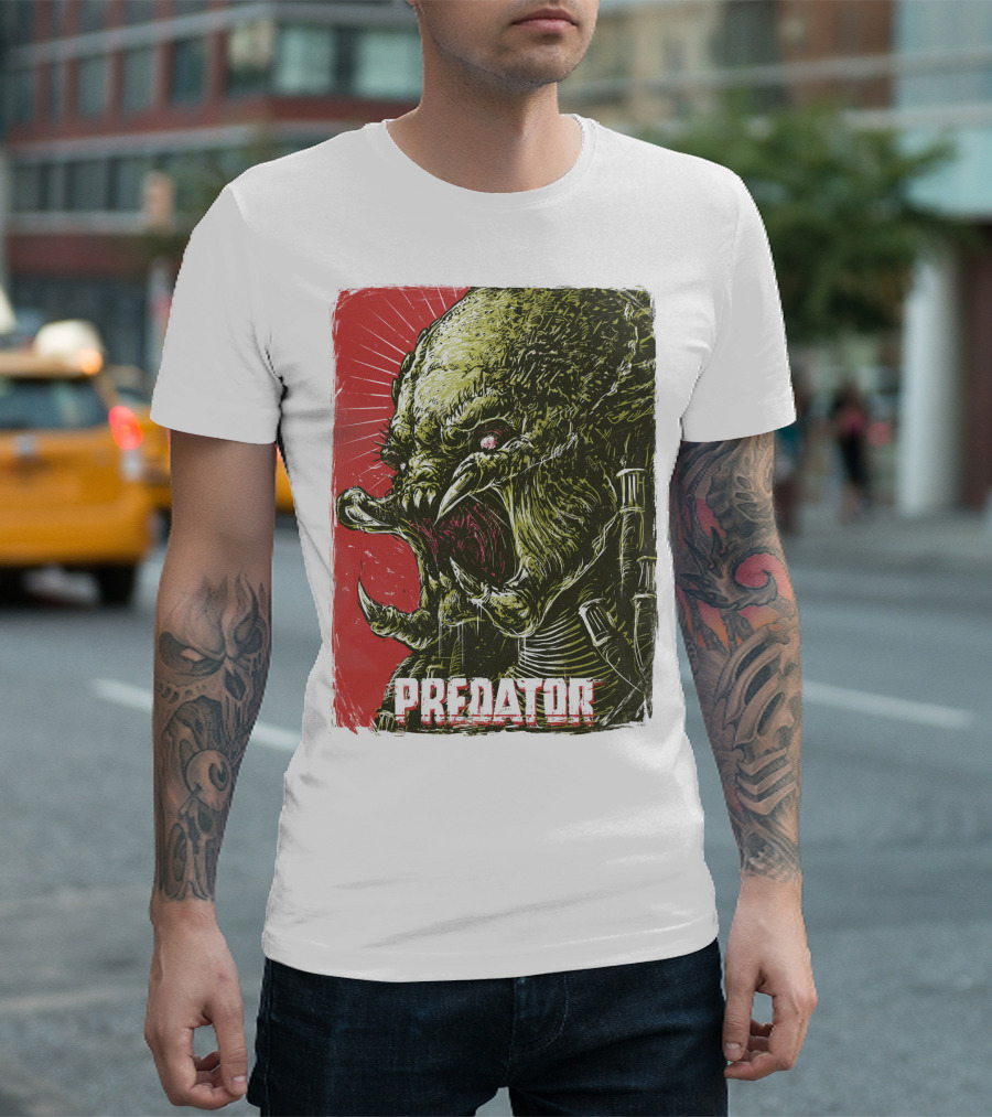 Predator Alien Creature Stylized Artwork Vintage Film T-Shirt