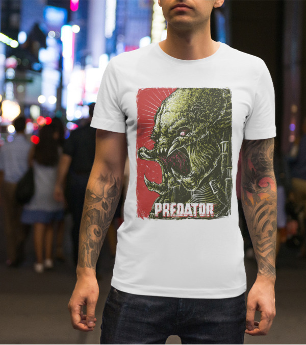 Predator Alien Creature Stylized Artwork Vintage Film T-Shirt