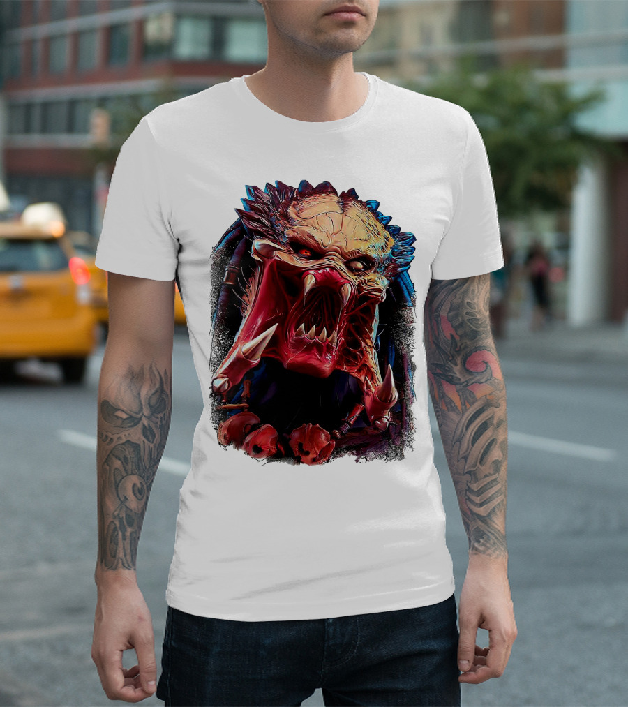 Predator Alien Creature Roaring Face T-Shirt