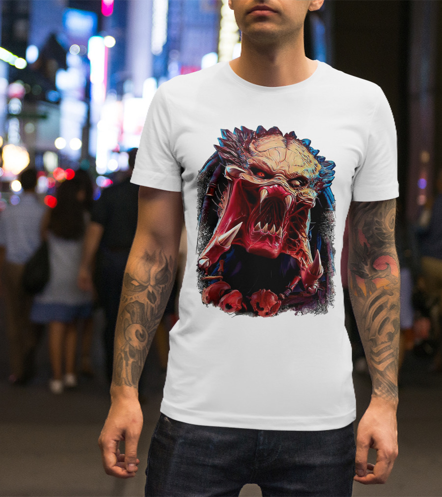Predator Alien Creature Roaring Face T-Shirt