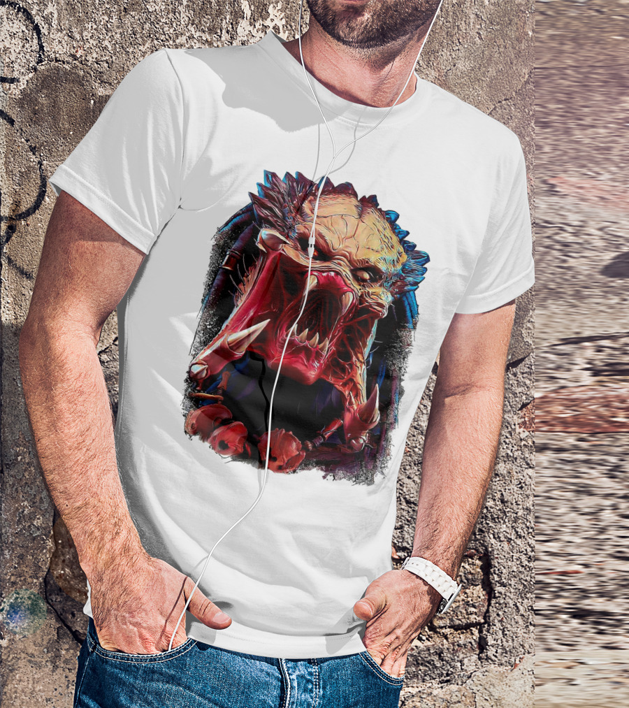 Predator Alien Creature Roaring Face T-Shirt