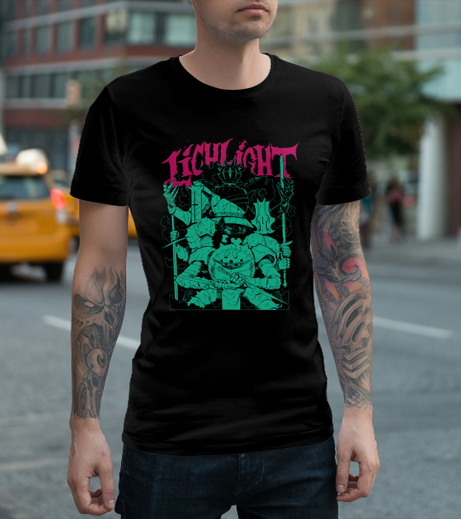 Lichlight Medieval Knight Skeleton Warrior T-Shirt