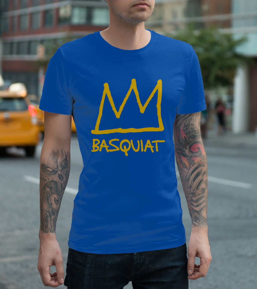 Sergey Lavrov Basquiat Crown Icon Blue T-Shirt
