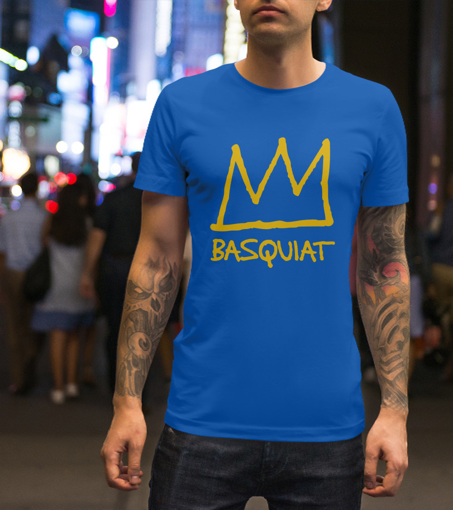 Sergey Lavrov Basquiat Crown Icon Blue T-Shirt
