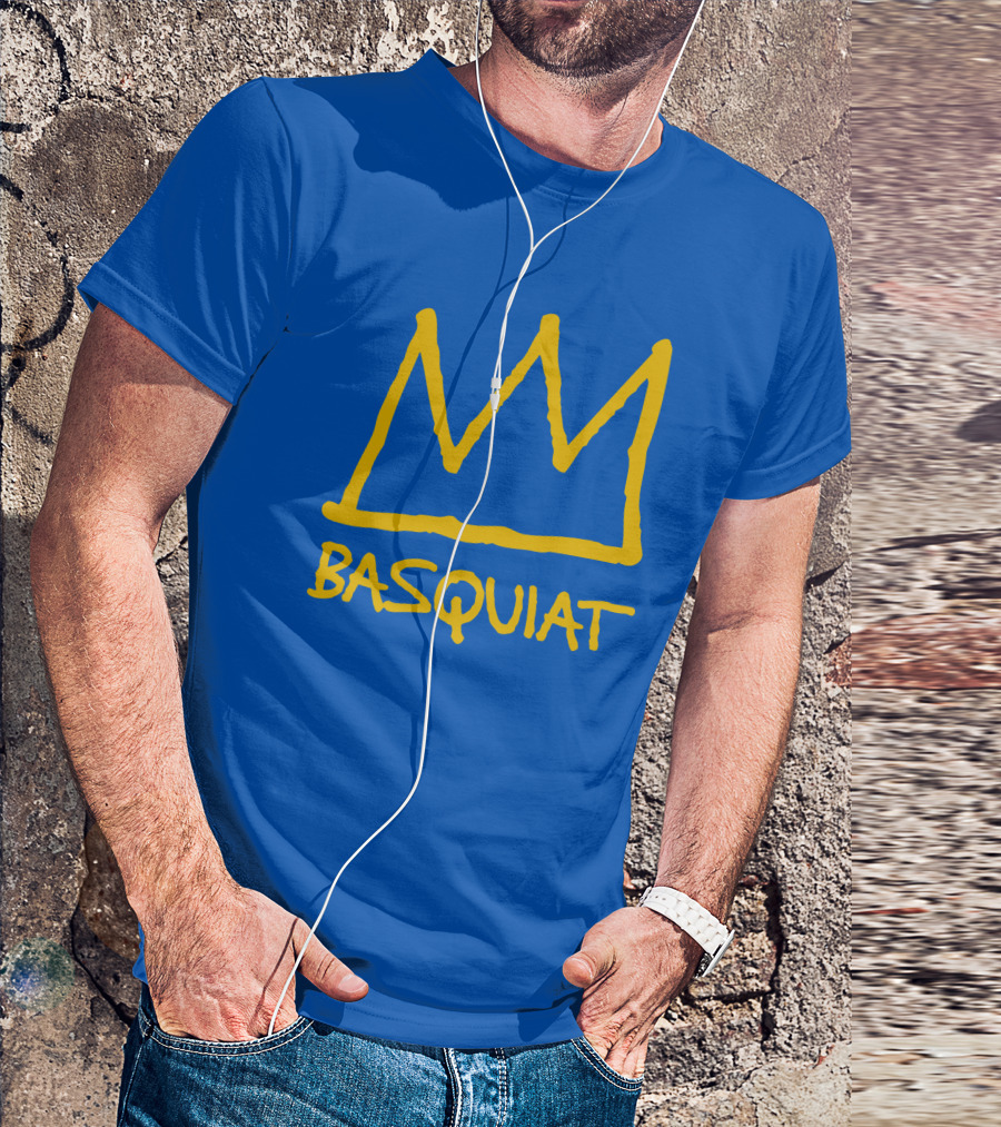 Sergey Lavrov Basquiat Crown Icon Blue T-Shirt