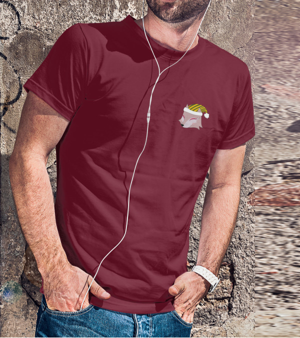 Paula Wolf Noel Festive Fox In Holiday Hat T-Shirt