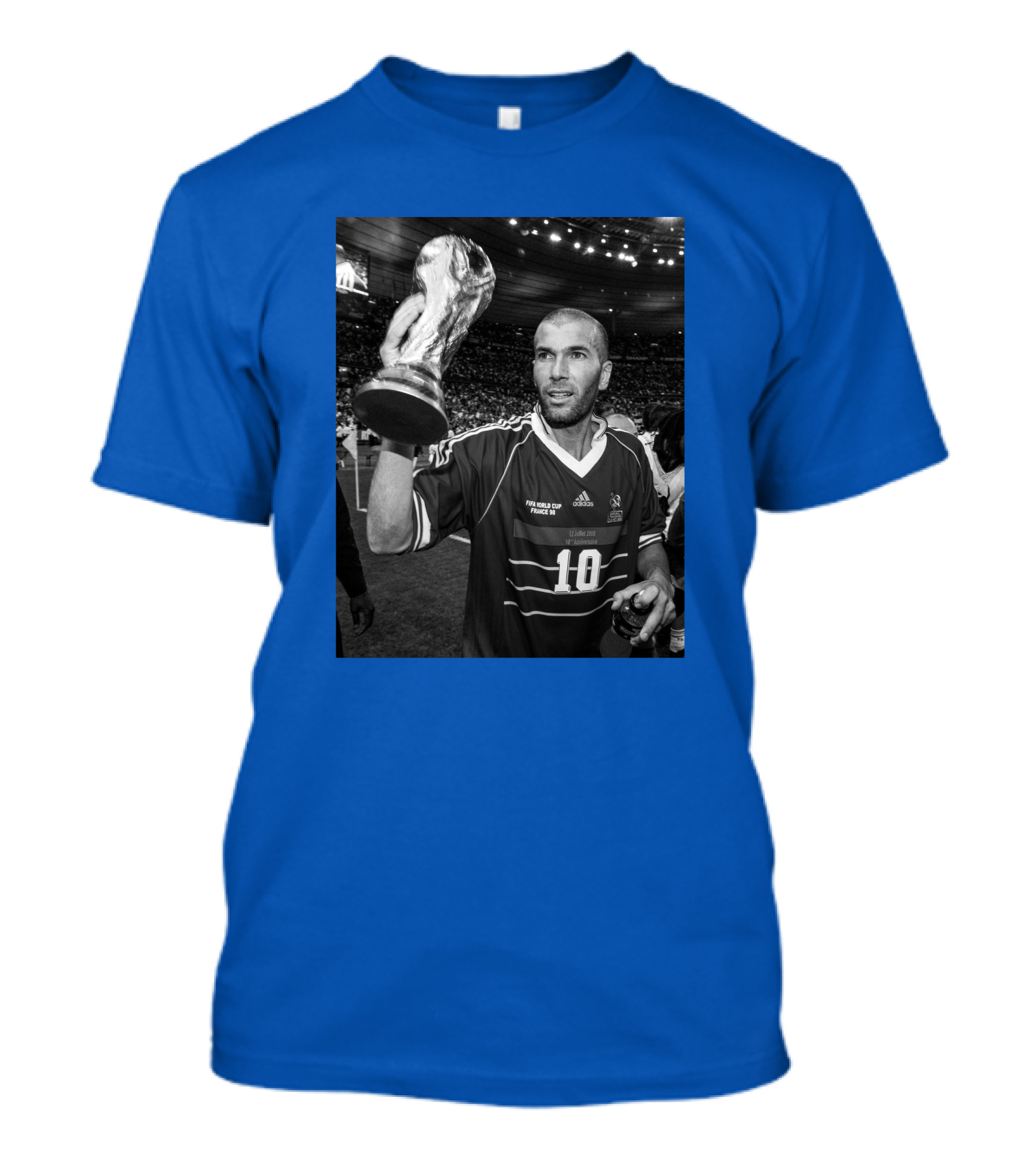 France 1998 World Cup Champion Zinedine Zidane Number 10 T-Shirt