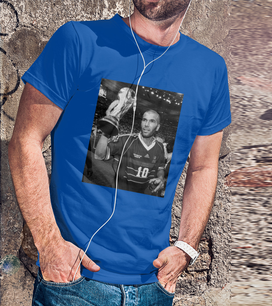 France 1998 World Cup Champion Zinedine Zidane Number 10 T-Shirt